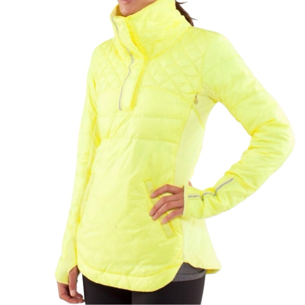 SOLD 🔴 Lululemon What The Fluff Pullover size 6 Clarity Yellow Jacket 1/2 Zip - Picture 13 of 16